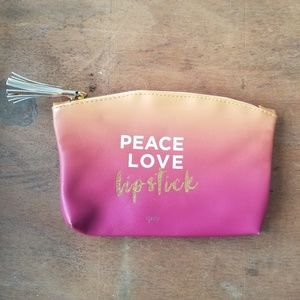 Ipsy Peace Love Lipstick makeup bag